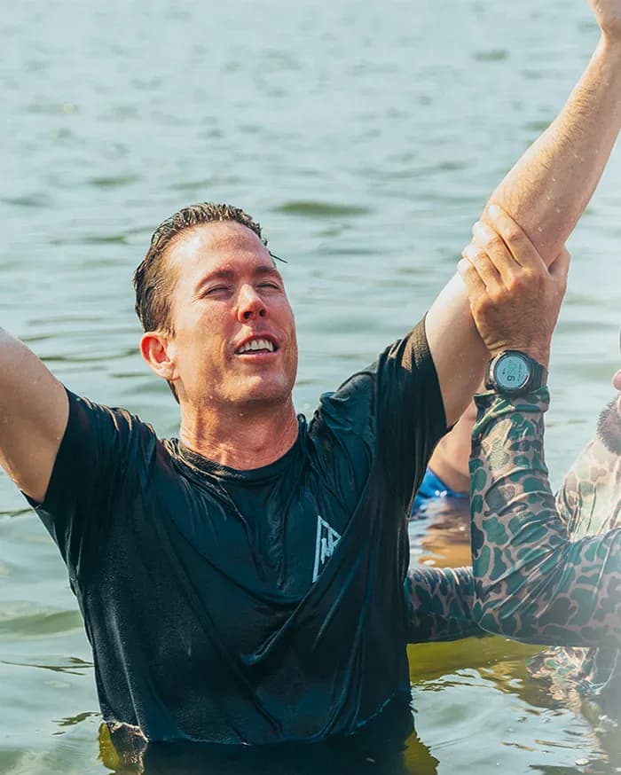 A baptism in the lake